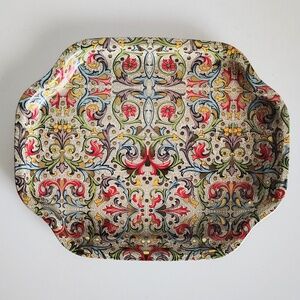 Elite Floral Scroll Metal Tray Made in England Mini Vanity Tray JewelryKeys Tray
